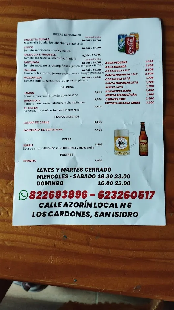 Menu_Mozza Pizza_Granadilla de Abona_image_3