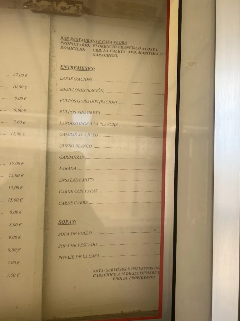 Menu_Floro home restaurant_Garachico_image_3