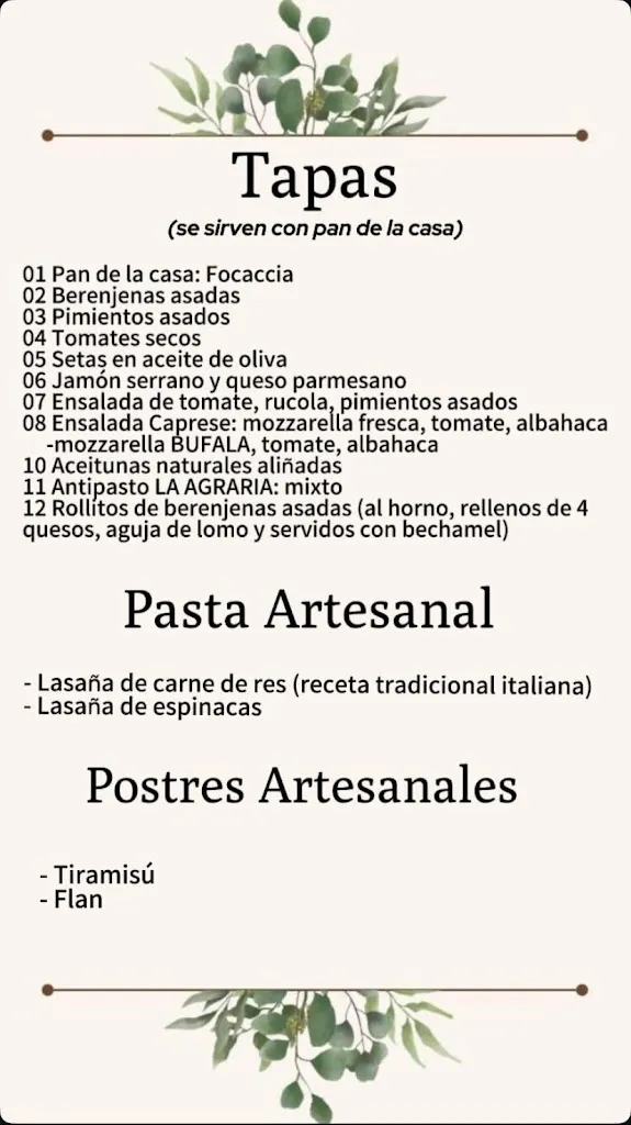 Menu_Pizzería Casa La Agraria_Garachico_immagine_2