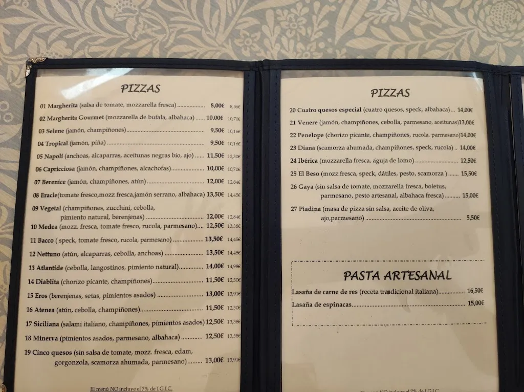 Menu_Pizzería Casa La Agraria_Garachico_immagine_3