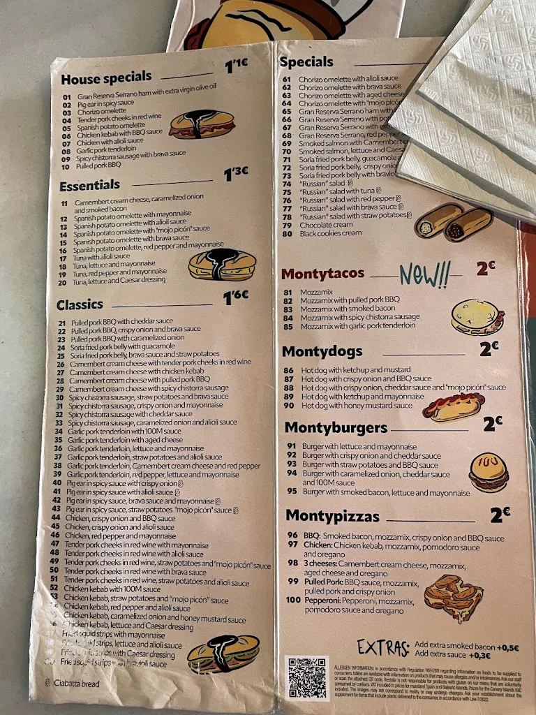 Menu_100 Montaditos_Garachico_image_1