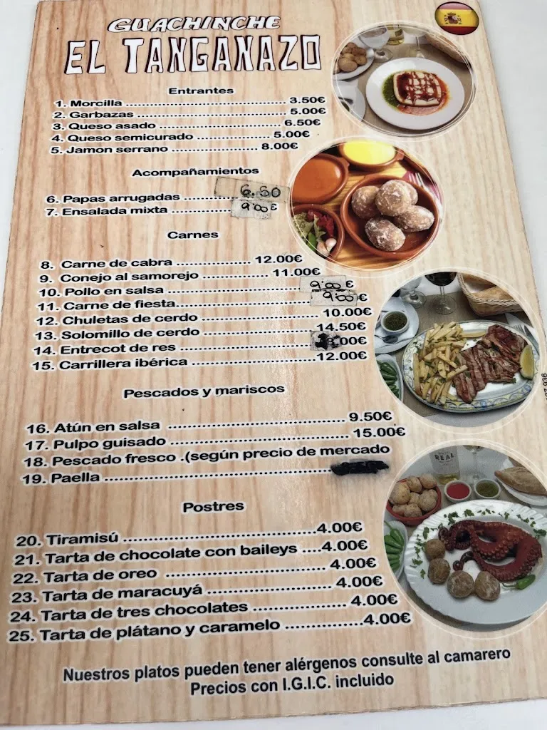 Menu_Bar Restaurante El Tanganazo_Garachico_image_1