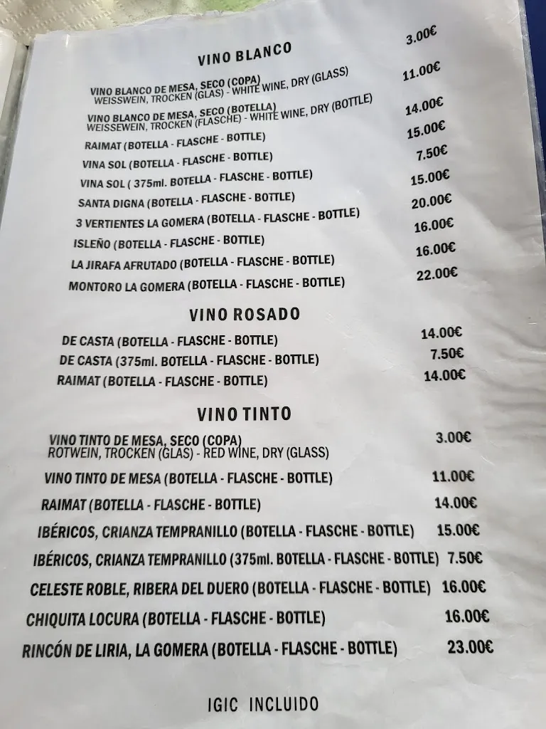 Menu_Restaurante El Faro - Pescado y más_Hermigua_immagine_3