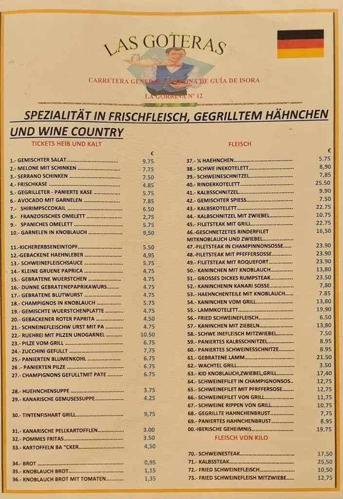 Menu_Restaurante Las Goteras_Guía de Isora_immagine_1