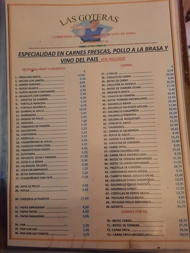 Menu_Restaurante Las Goteras_Guía de Isora_immagine_2