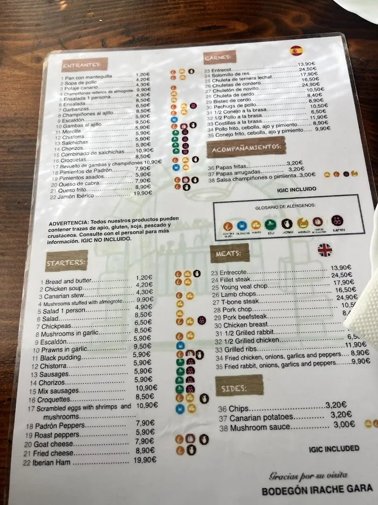Menu_Restaurante Bodegón Irache Gara_Guía de Isora_image_4
