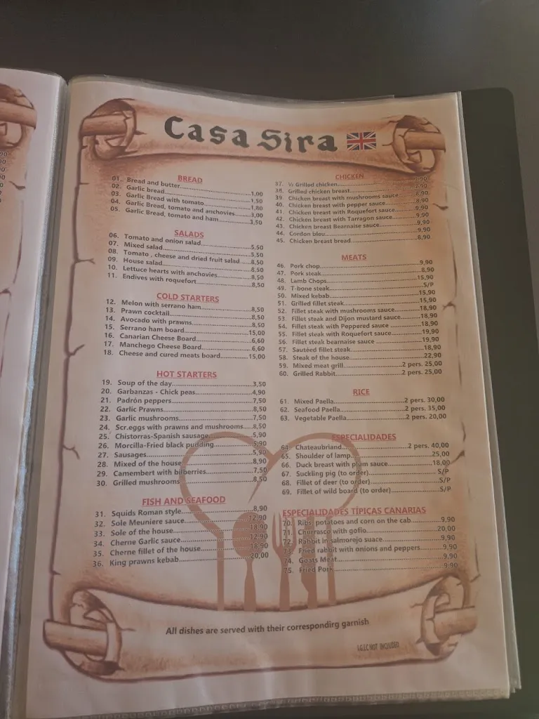 Menu_Restaurante Casa Sira_Guía de Isora_immagine_3