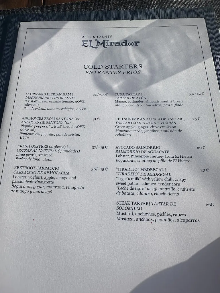 Menu_El Mirador Restaurant_Guía de Isora_image_2