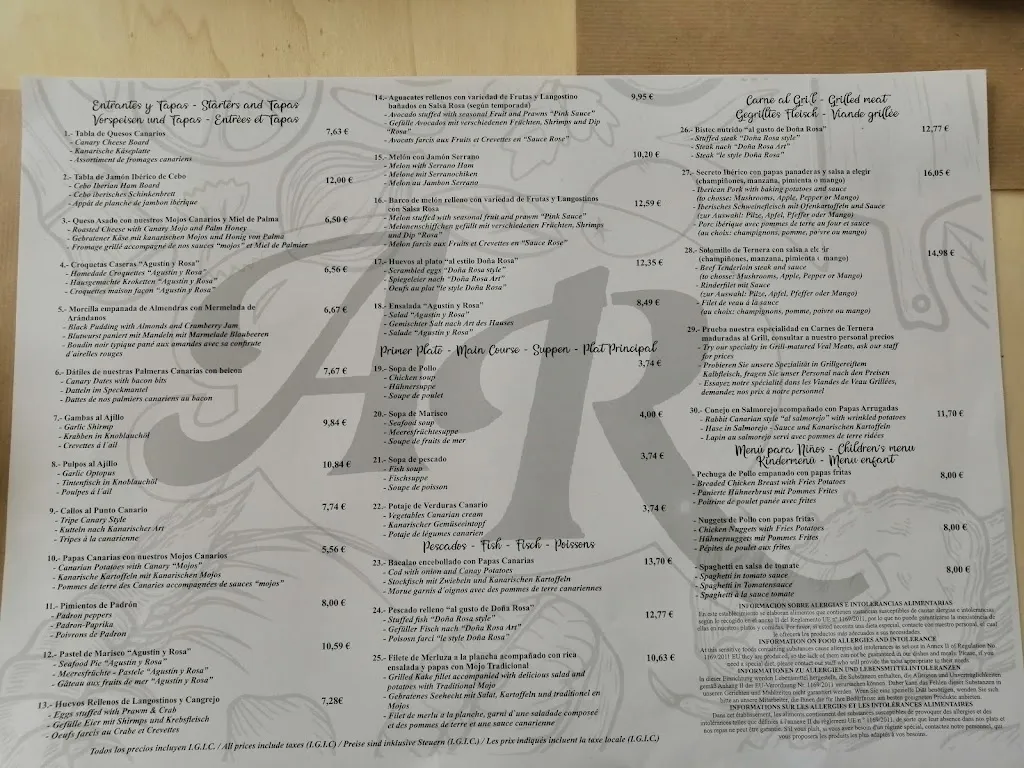 Menu_Restaurante Agustín Y Rosa_Icod de los Vinos_immagine_2