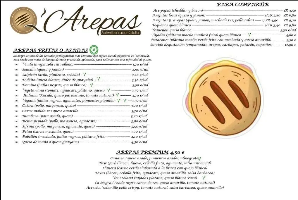 Menu_Restaurante Q'Arepas_Icod de los Vinos_image_2