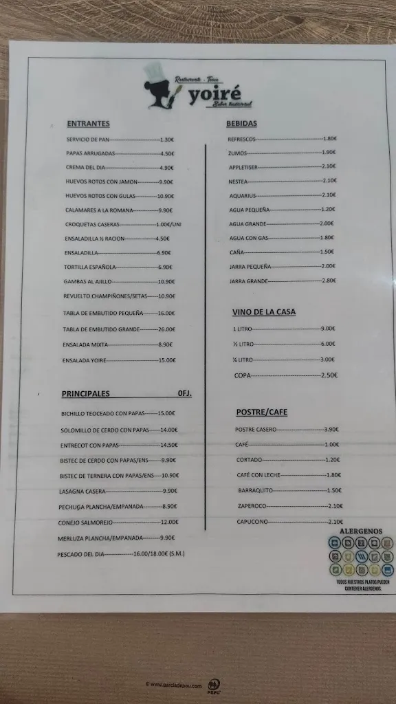 Menu_Tasca Restaurante Yoiré_Icod de los Vinos_image_3