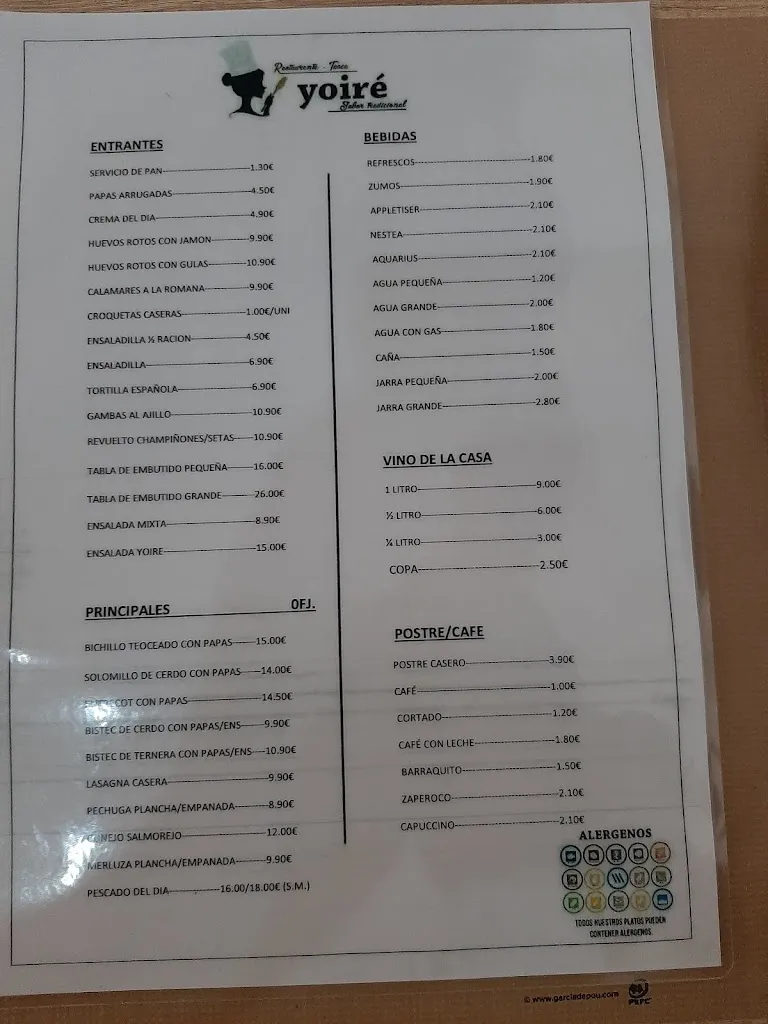 Menu_Tasca Restaurante Yoiré_Icod de los Vinos_image_4