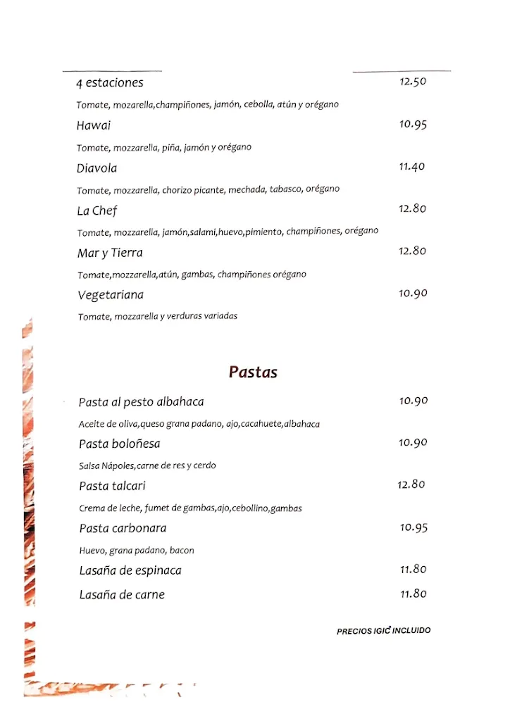 Menu_Restaurante La Cascada lacascadarestaurantcocktailbar_Icod de los Vinos_immagine_3