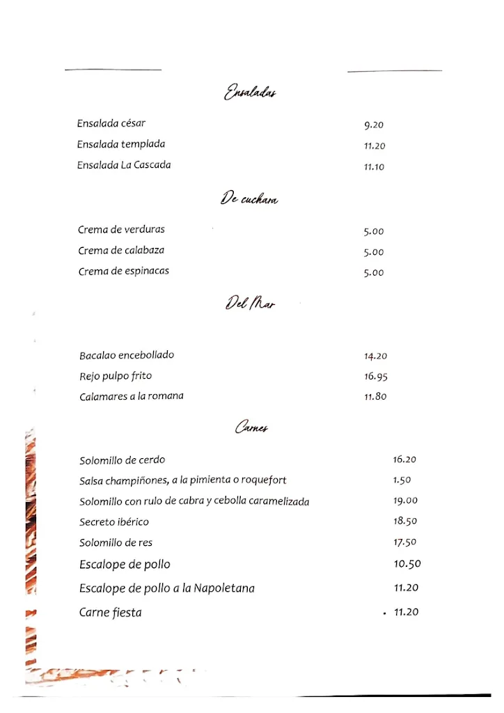 Menu_Restaurante La Cascada lacascadarestaurantcocktailbar_Icod de los Vinos_immagine_4