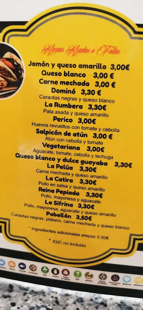 Menu_Arepera Gran Vía_Icod de los Vinos_image_1