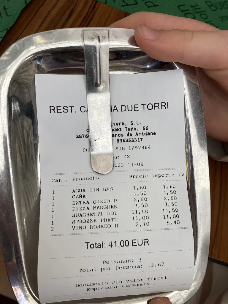 Simone Valiante_Restaurante Cantina Due Torri_Llanos de Aridane Los_review