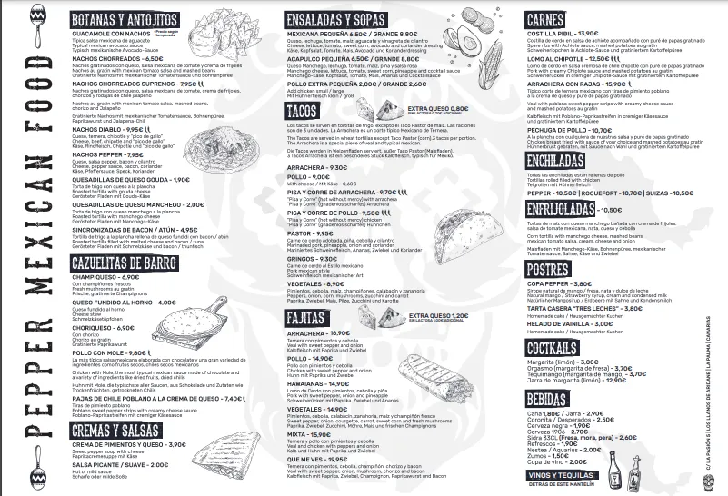 Menu_Restaurante Pepper Mexican Food_Llanos de Aridane Los_image_4