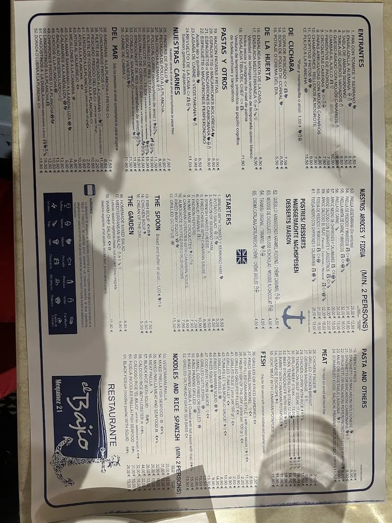 Menu_Restaurante El Bajío_Puerto de la Cruz_image_1