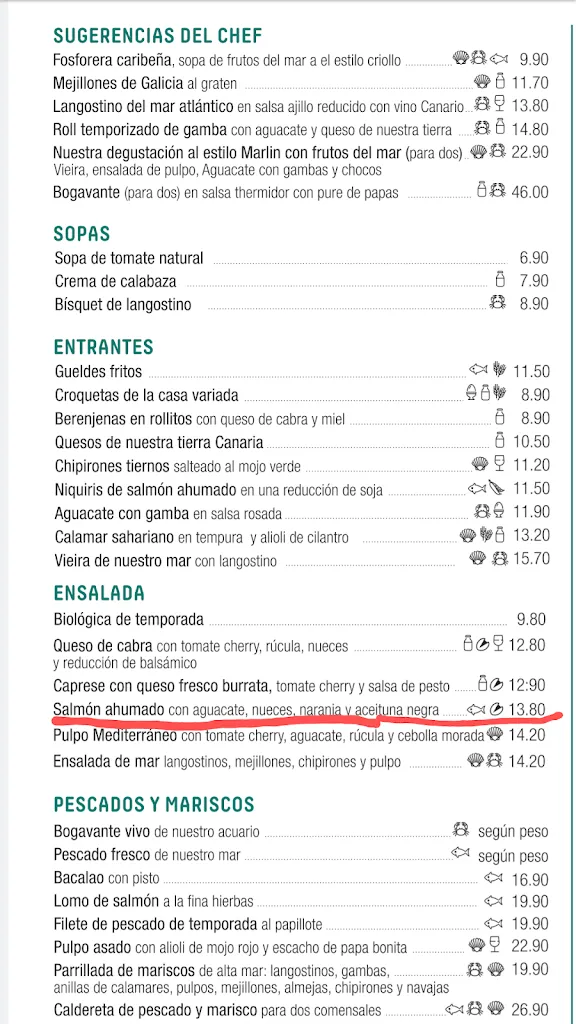 Menu_Marlin Restaurant_Puerto de la Cruz_image_4