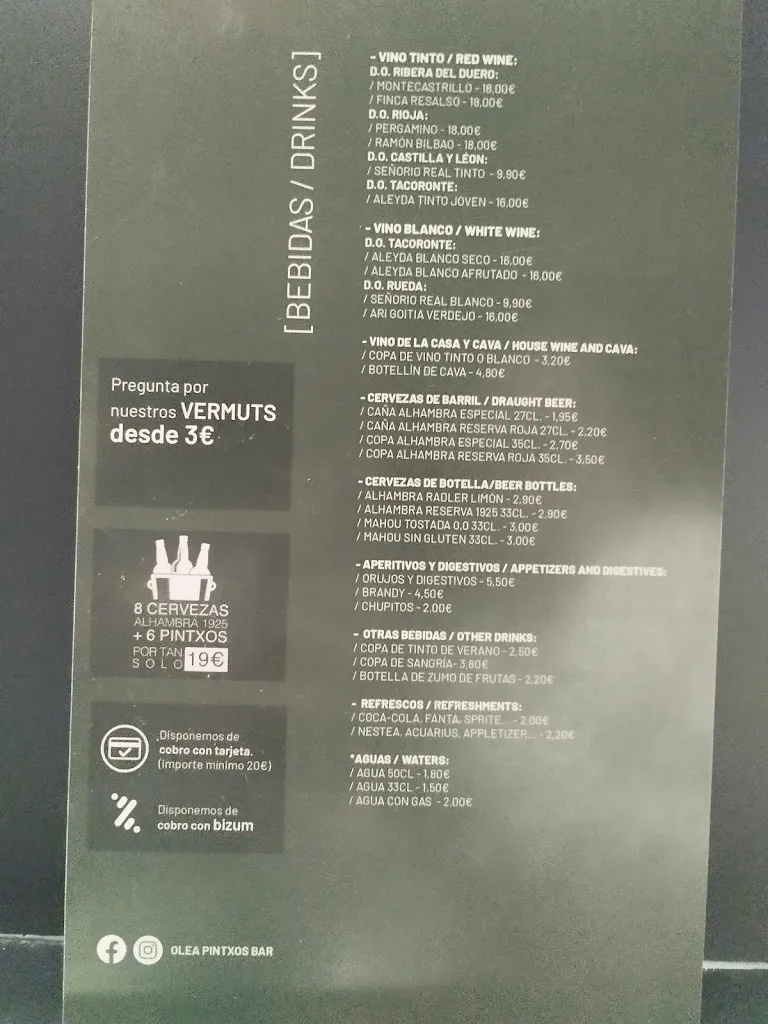 Menu_OLEA PINTXOS BAR_Puerto de la Cruz_image_1
