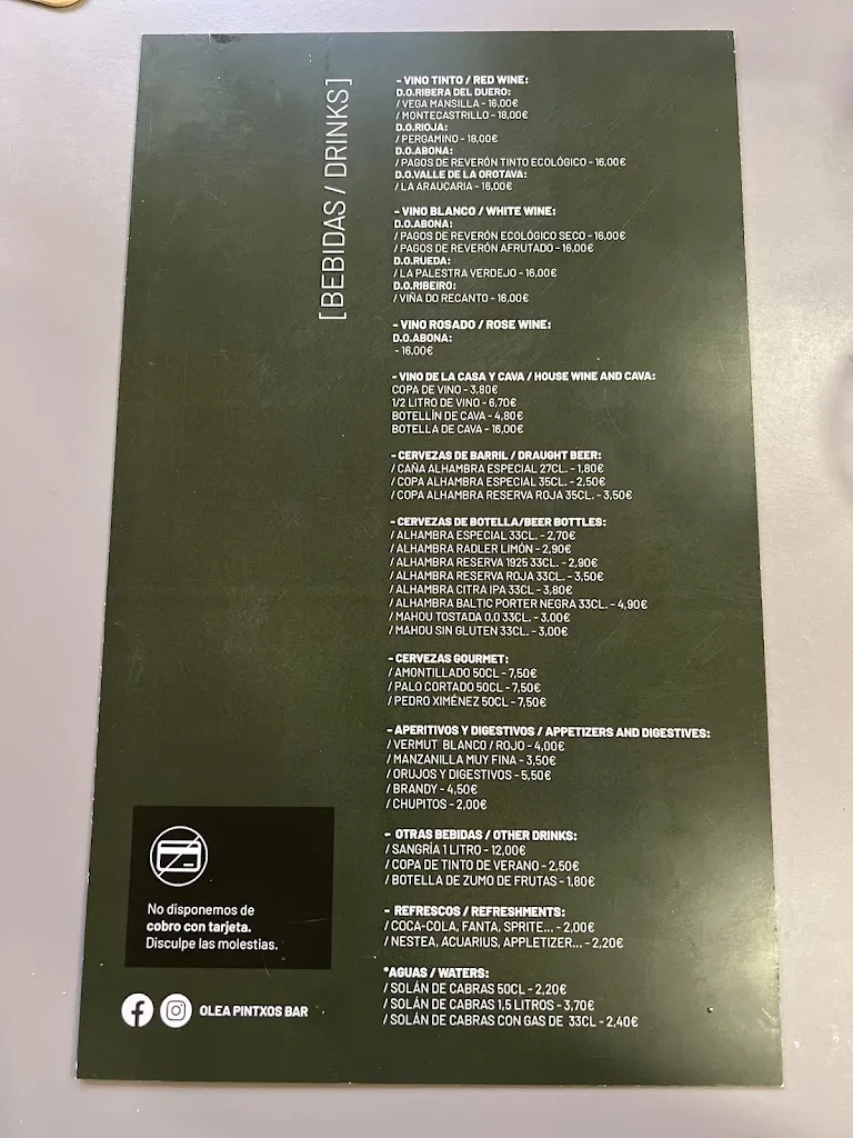 Menu_OLEA PINTXOS BAR_Puerto de la Cruz_image_3