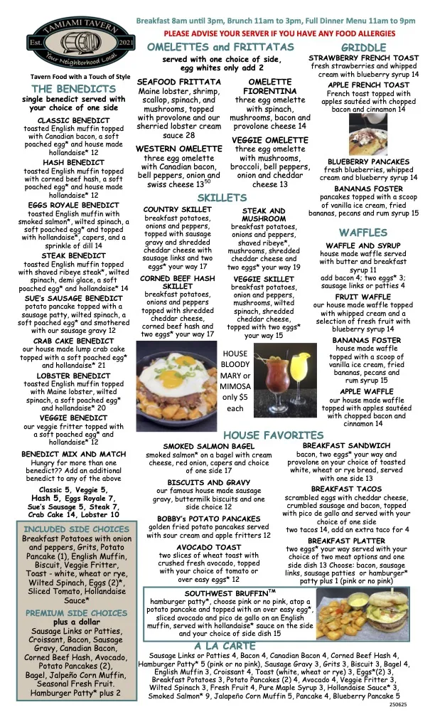 Menü_Tamiami Tavern_Puntagorda_Bild_1