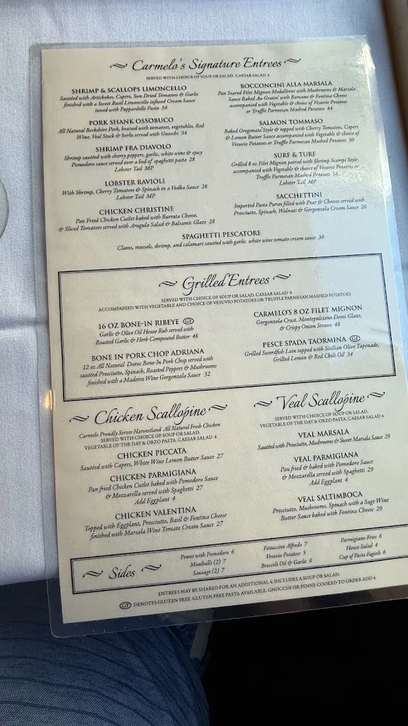 Menu_Carmelo's Italian Ristorante_Puntagorda_image_1