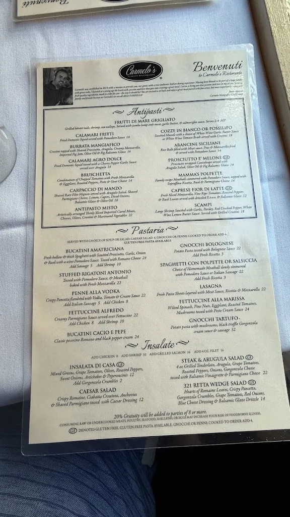 Menu_Carmelo's Italian Ristorante_Puntagorda_image_2