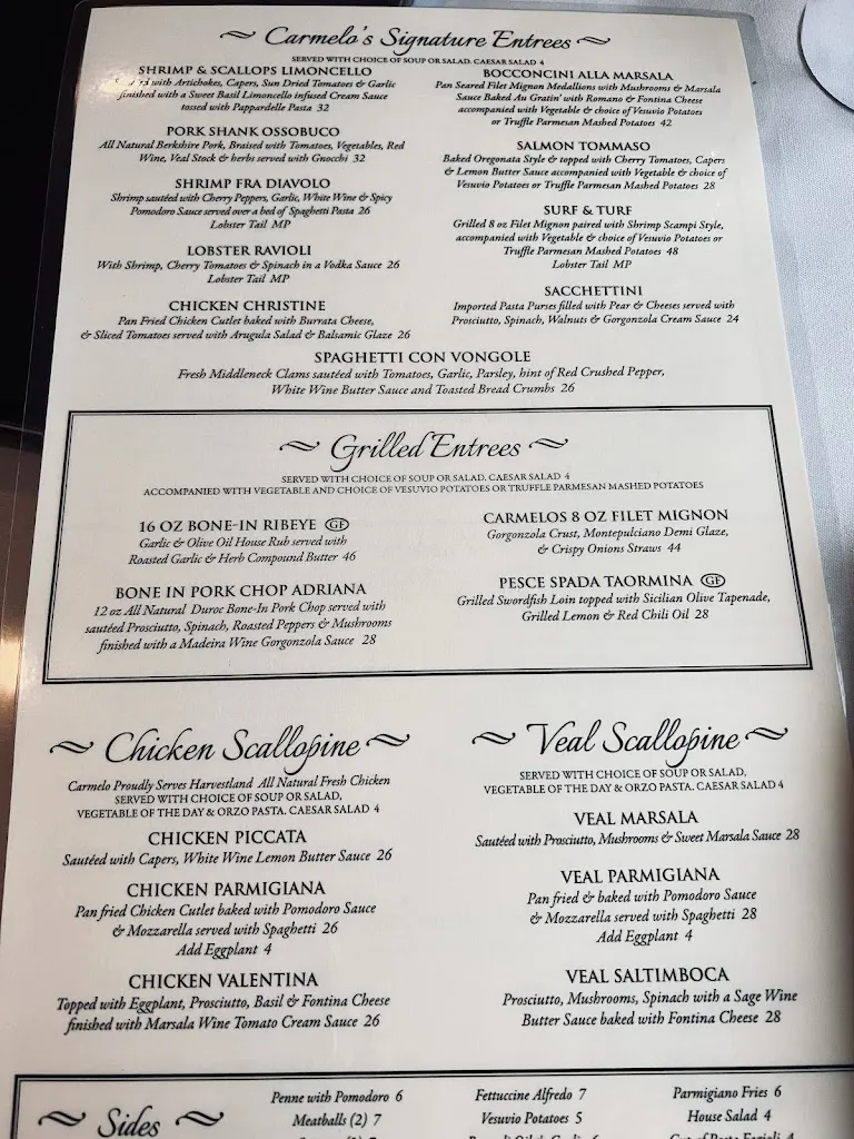 Menu_Carmelo's Italian Ristorante_Puntagorda_image_4