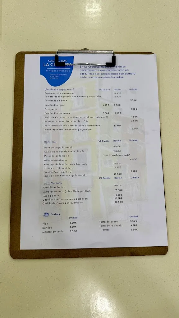 Menu_Cafe Bar La Creueta_Villajoyosa/Vila Joiosa la_image_1