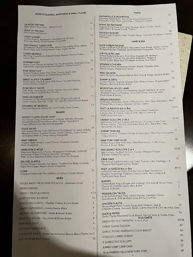 Menu_The Perfect Caper_Puntagorda_image_2