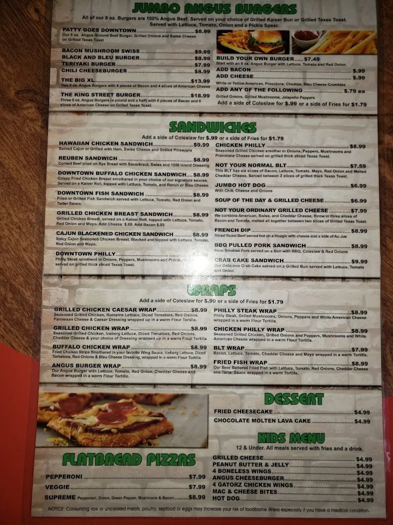Menu_Downtown Gatorz Bar And Grill_Puntagorda_immagine_3