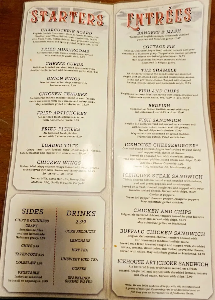 Menu_Ice House Pub_Puntagorda_image_1