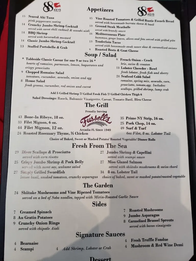 Menu_88 Keys Florida Restaurant & Bar_Puntagorda_image_4