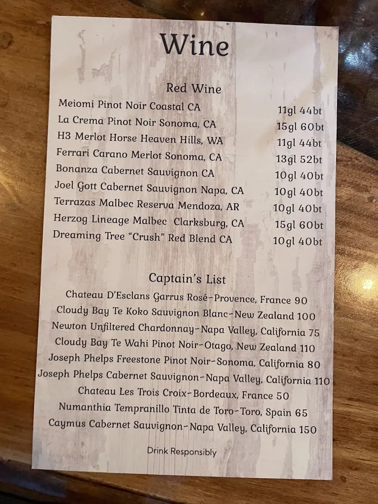 Menu_The Salty Tarpon_Puntagorda_immagine_1