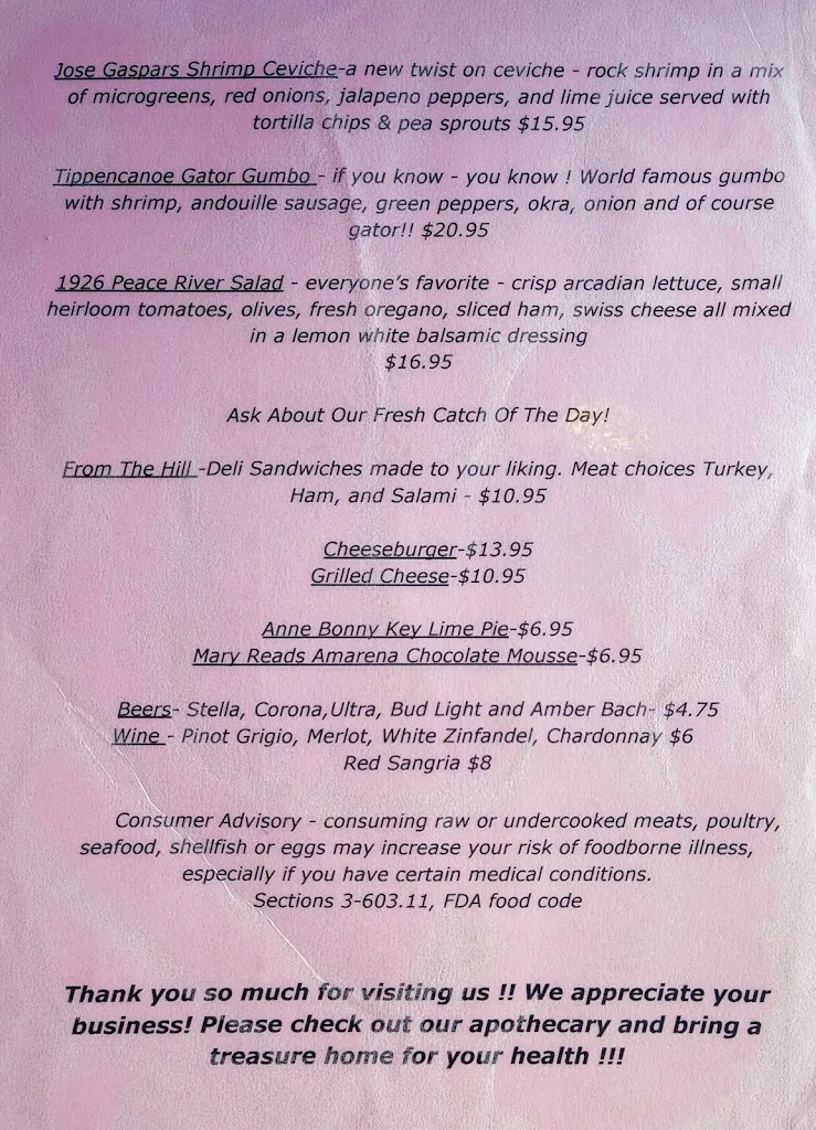Menu_Peace River Seafood_Puntagorda_image_2