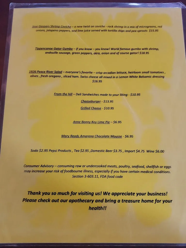 Menu_Peace River Seafood_Puntagorda_image_3