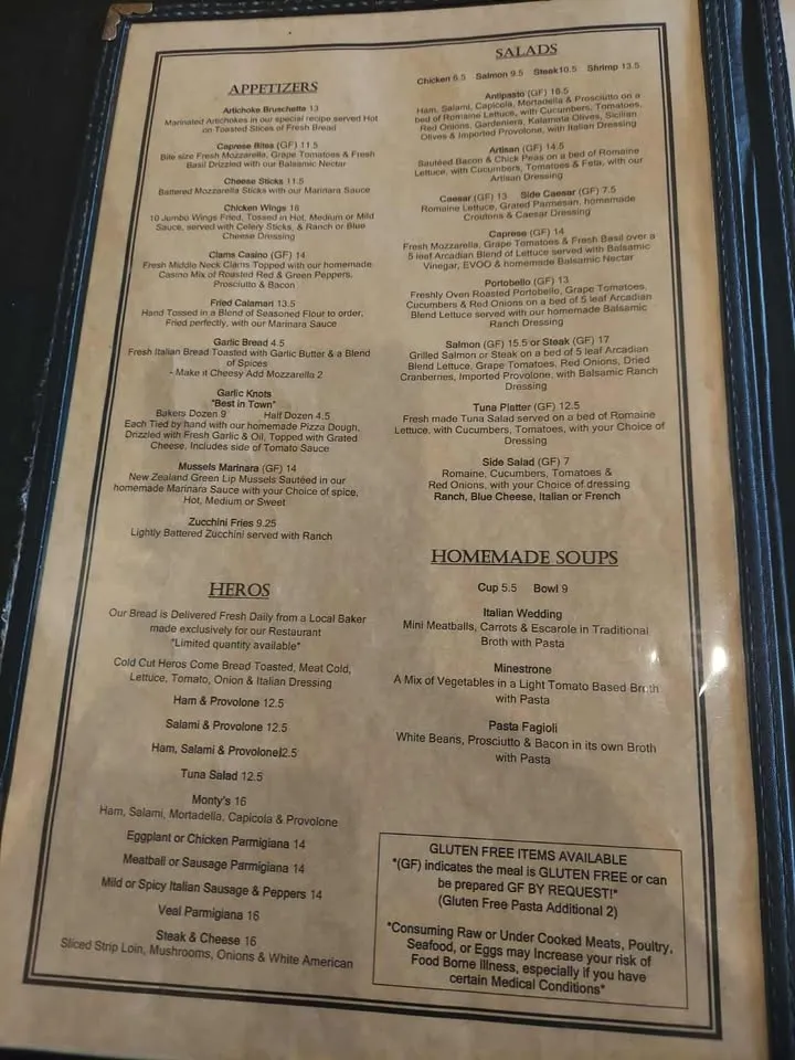 Menu_Monty's Restaurant & Pizzeria_Puntagorda_immagine_1