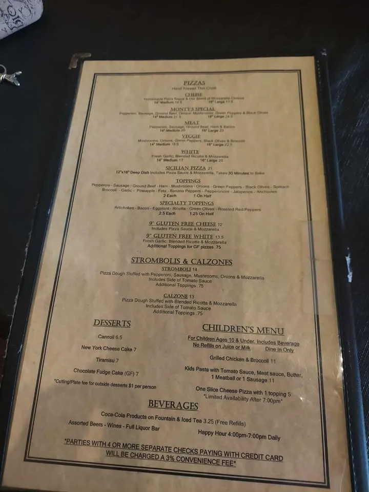 Menu_Monty's Restaurant & Pizzeria_Puntagorda_immagine_3