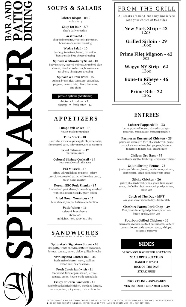 Menu_Spinnaker Bar and Patio Dining_Puntagorda_image_1