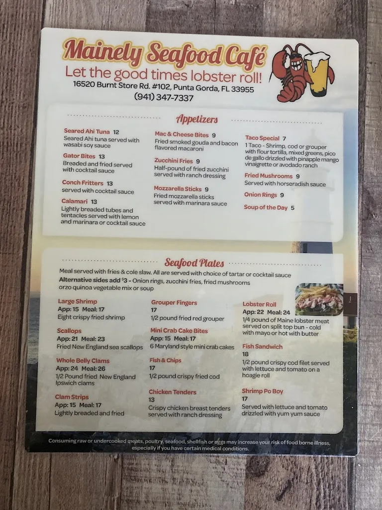 Menu_Mainely Seafood Cafe_Puntagorda_image_3