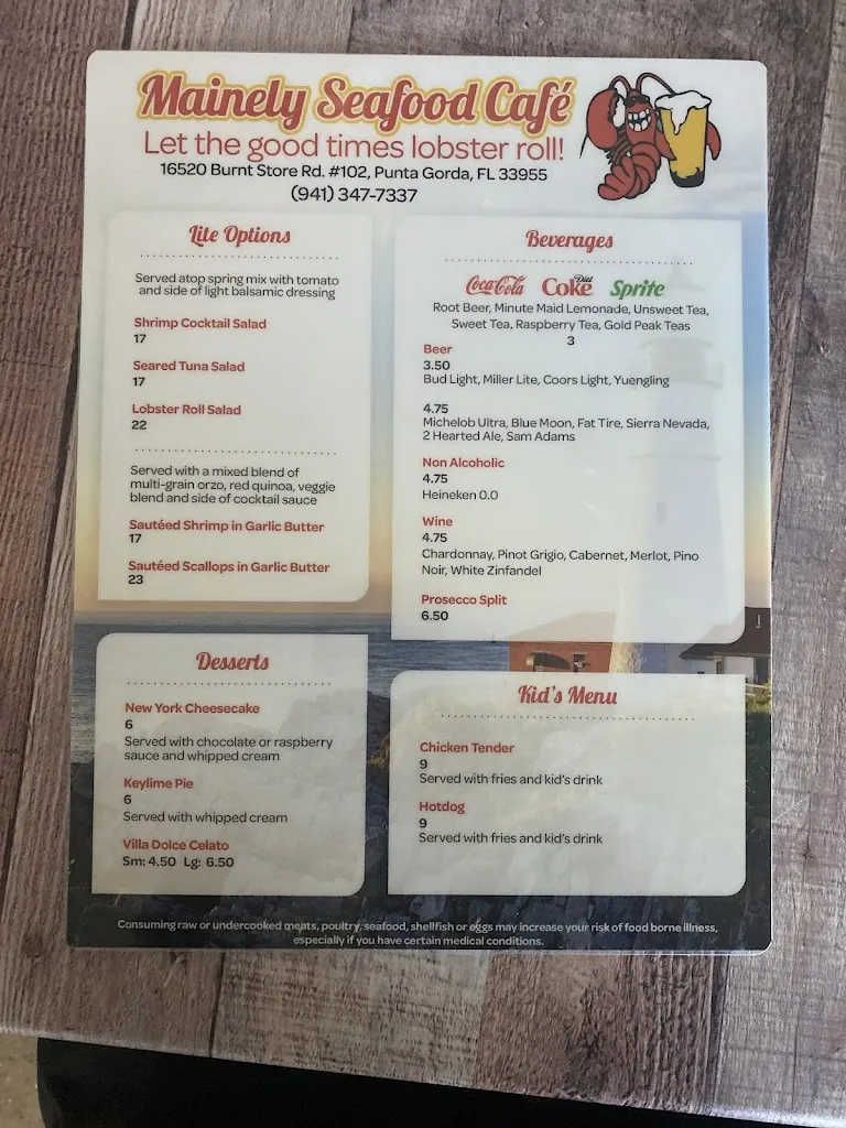 Menu_Mainely Seafood Cafe_Puntagorda_image_4