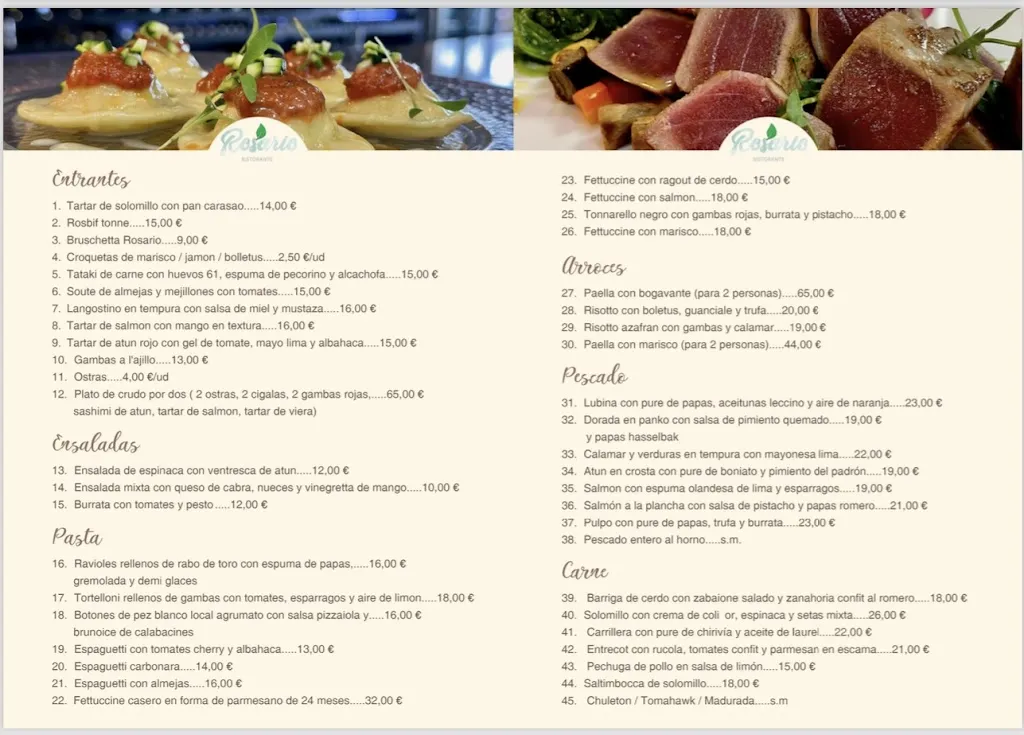 Menu_Restaurant Rosario_Rosario El_image_1