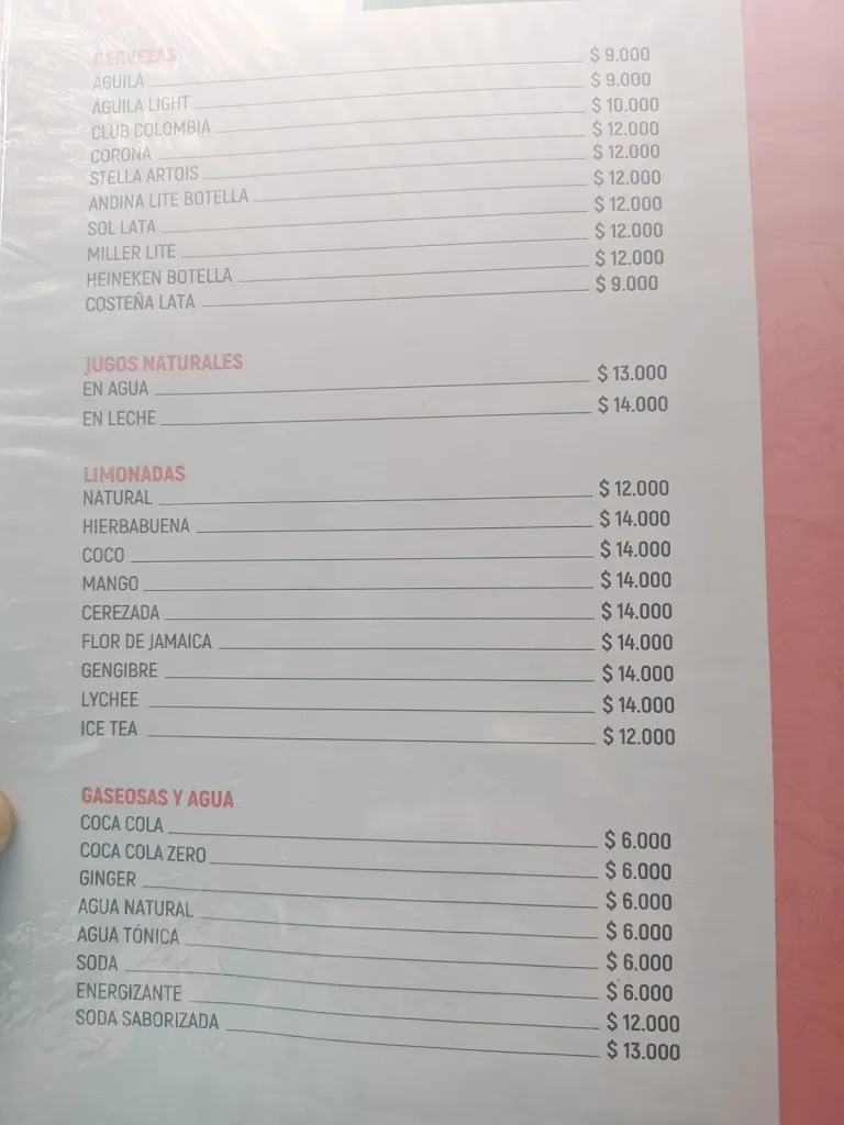 Menu_The Islander_San Andrés y Sauces_image_2