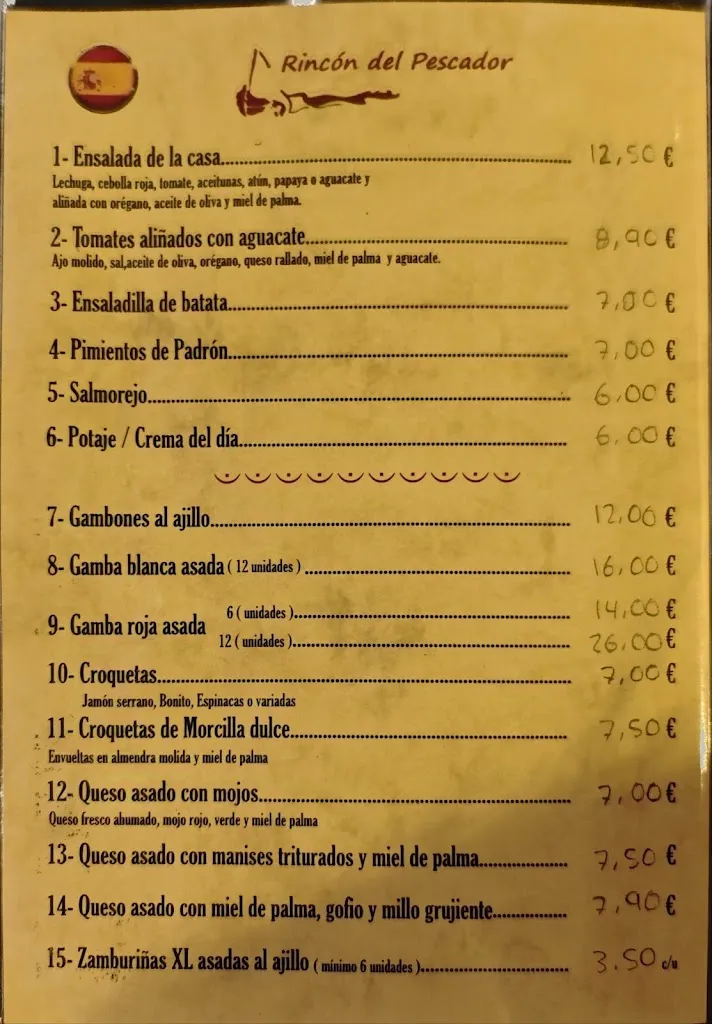 Menu_Restaurante Rincón del Pescador_San Andrés y Sauces_immagine_1