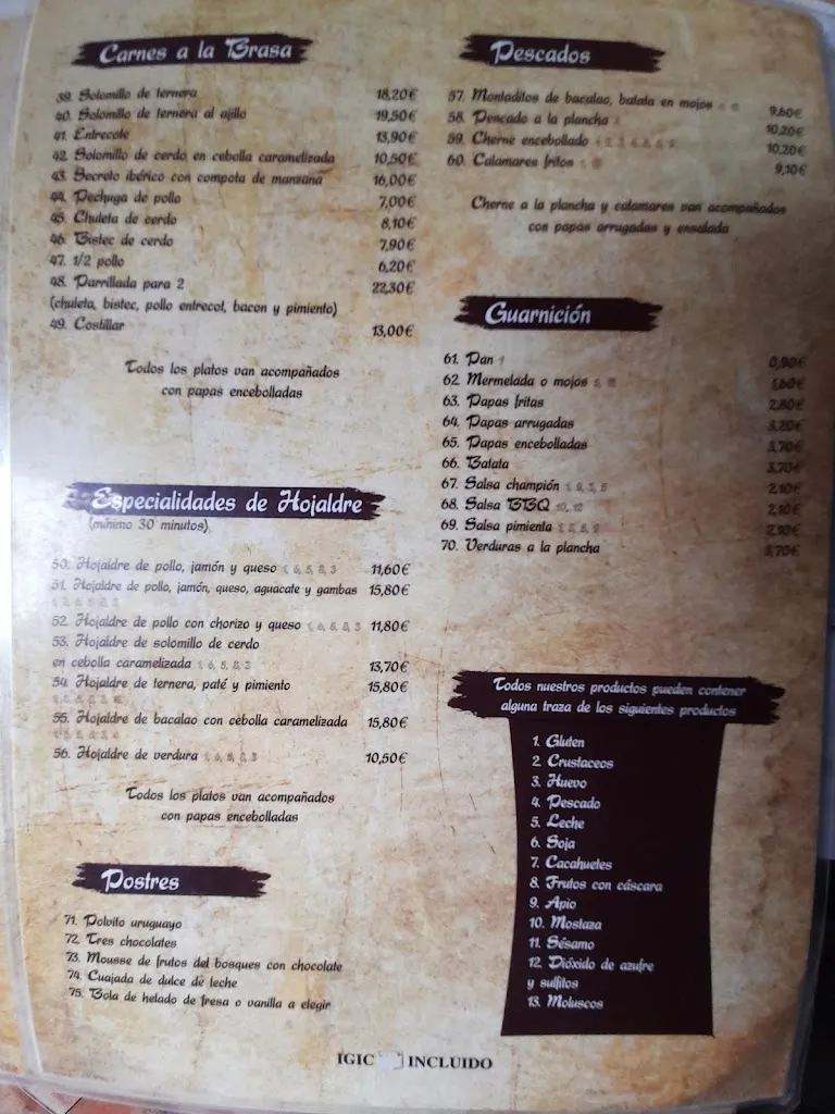 Menu_La Bodega de San Miguel_San Miguel De Abona_image_4