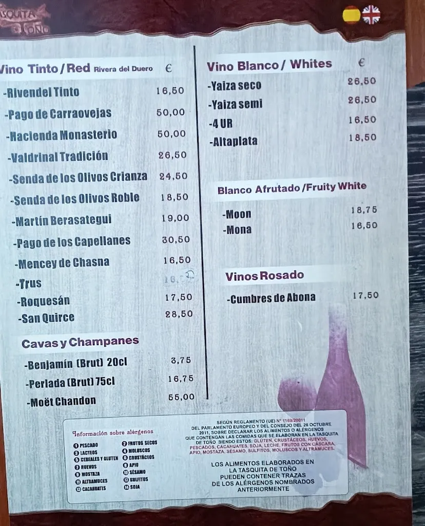 Menu_La Tasquita de Toño_San Miguel De Abona_image_4