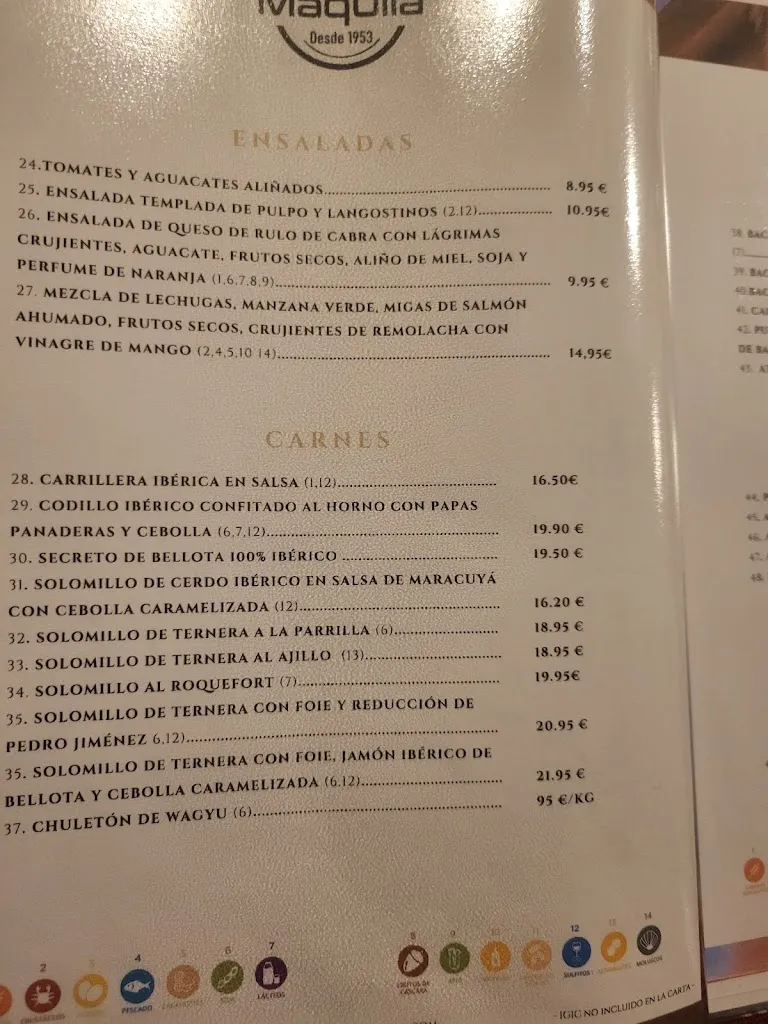 Menu_Restaurante Maquila_San Cristóbal de La Laguna_immagine_4
