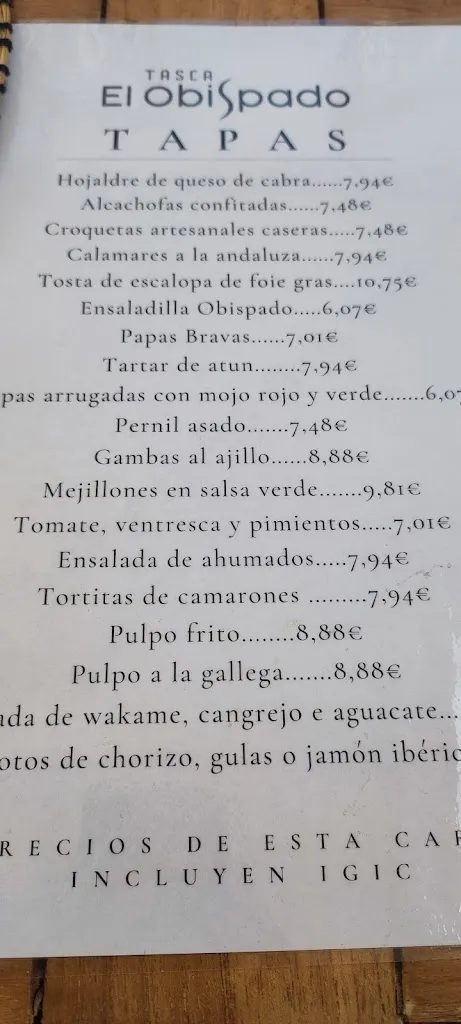 Menu_Tasca El Obispado_San Cristóbal de La Laguna_image_4
