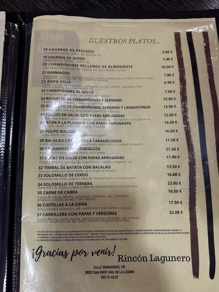 Menu_Rincón Lagunero_San Cristóbal de La Laguna_image_1